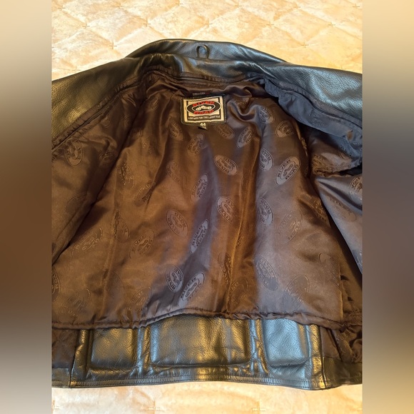 River Road Cropped Moto Heavy Leather Jacket Size L Men’s 44 Black Zip Road Trip - Picture 12 of 14